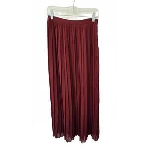 Sparkle & Fade Burgundy Pleated Maxi Skirt Size 4